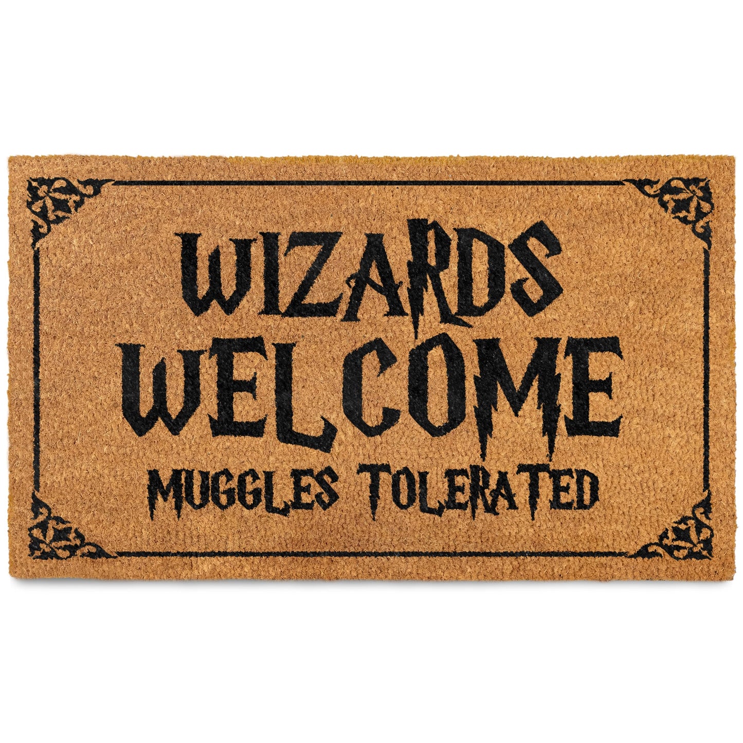 Wizards Welcome Tolerated Potter Door Mat Outdoor Coir 30x17 Inch