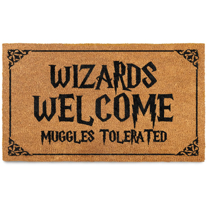 Wizards Welcome Tolerated Potter Door Mat Outdoor Coir 30x17 Inch