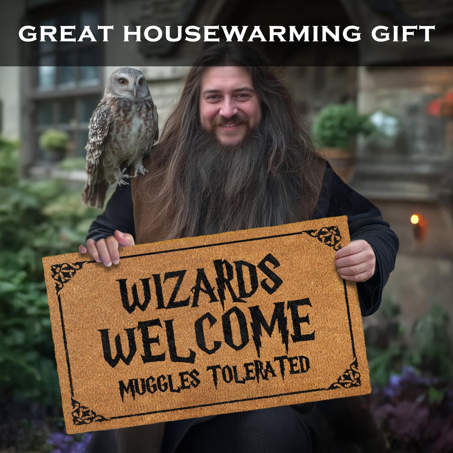 Wizards Welcome Tolerated Potter Door Mat Outdoor Coir 30x17 Inch