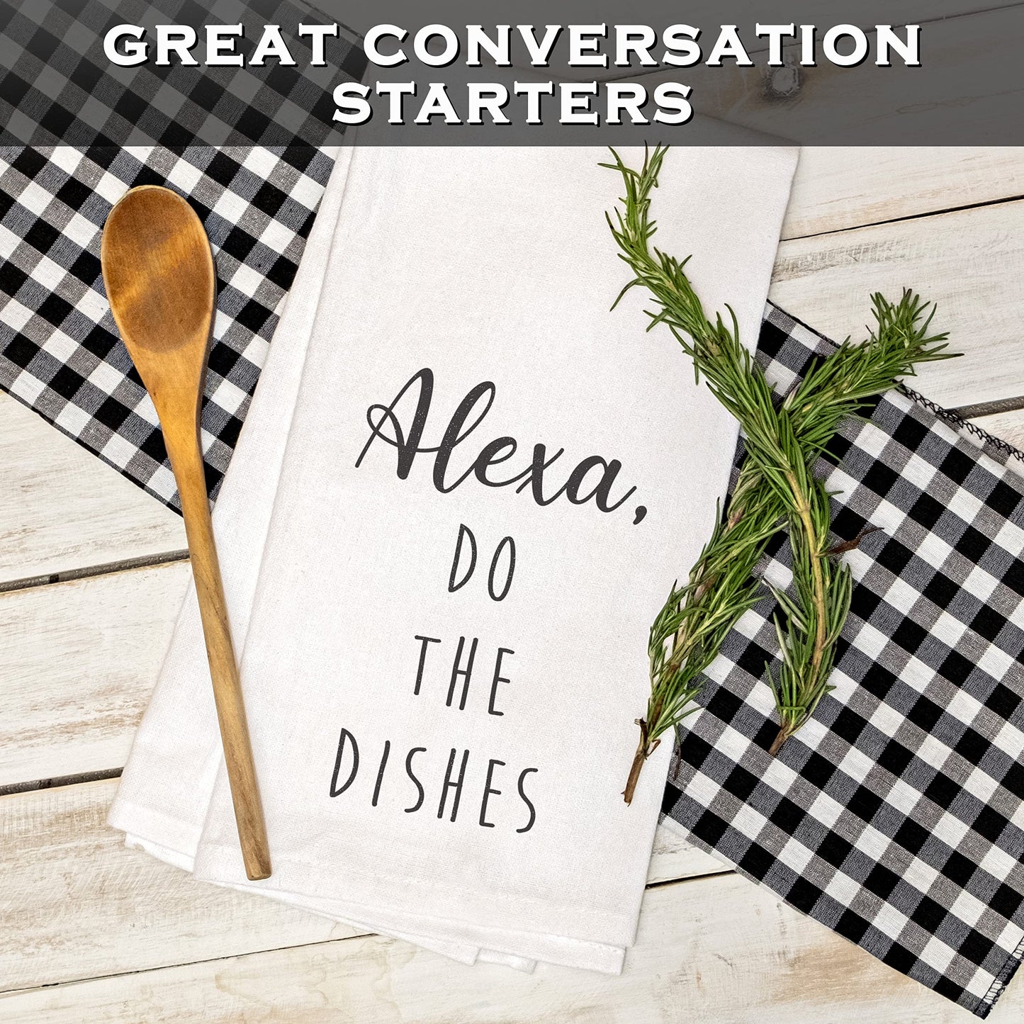 Alexa Do the Dishes Towel 18x24 Inch, Funny Saying Kitchen Towel