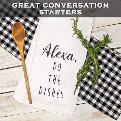 Alexa Do the Dishes Towel 18x24 Inch, Funny Saying Kitchen Towel