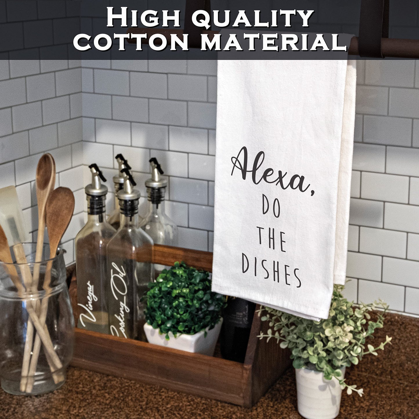 Alexa Do the Dishes Towel 18x24 Inch, Funny Saying Kitchen Towel