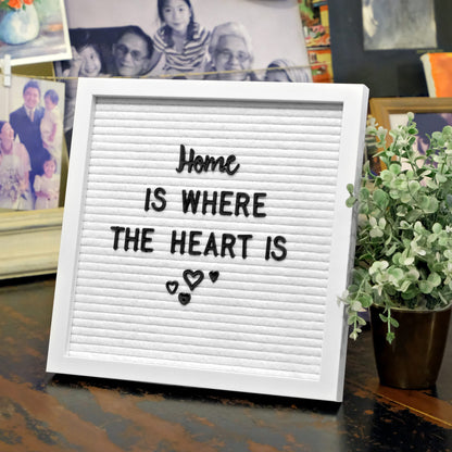 All White Felt Letter Board Precut 10x10 Inch