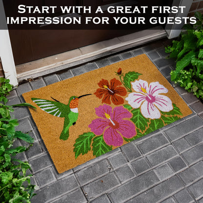 Hummingbird Coir Door Mat 30x17 Inch