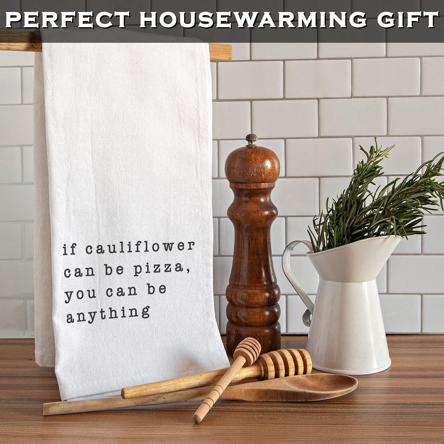 18x24" Funny Kitchen Towels with Saying, Cotton Tea Towels