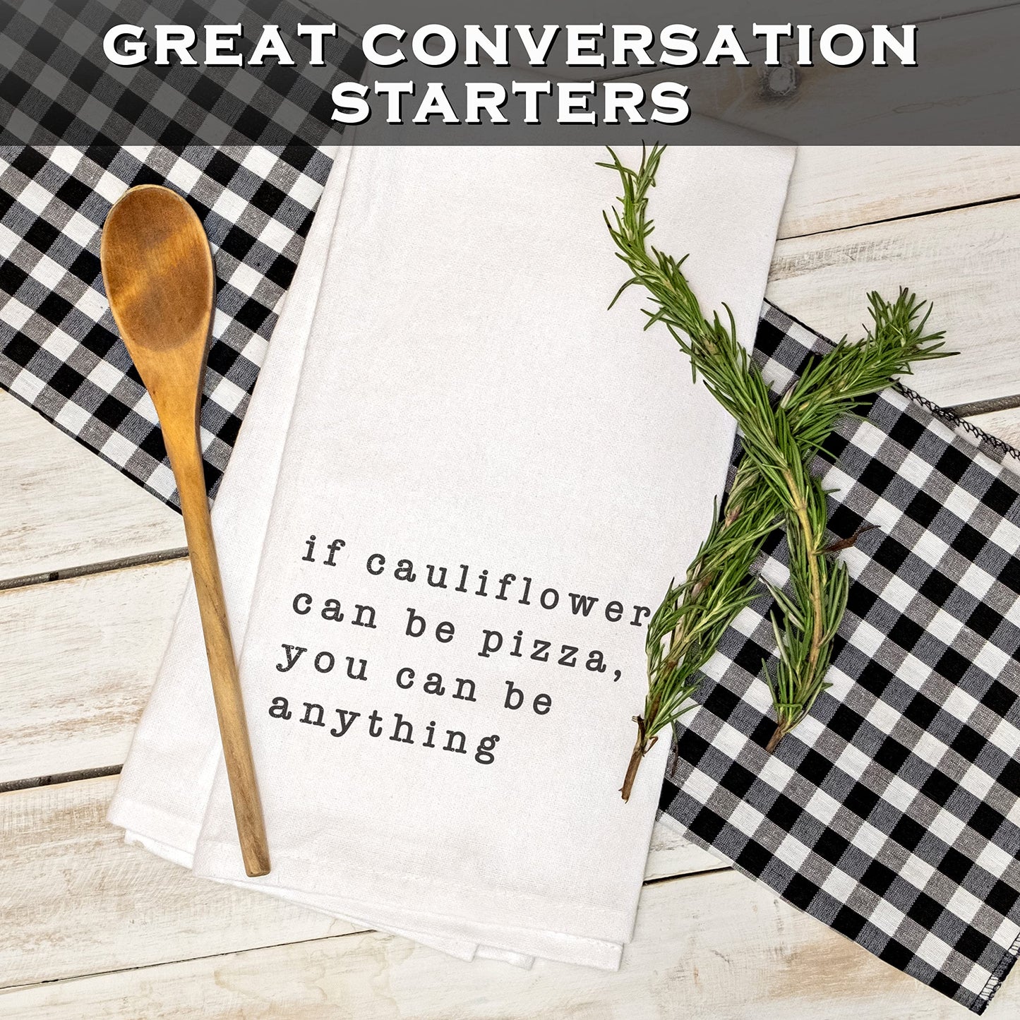 18x24" Funny Kitchen Towels with Saying, Cotton Tea Towels