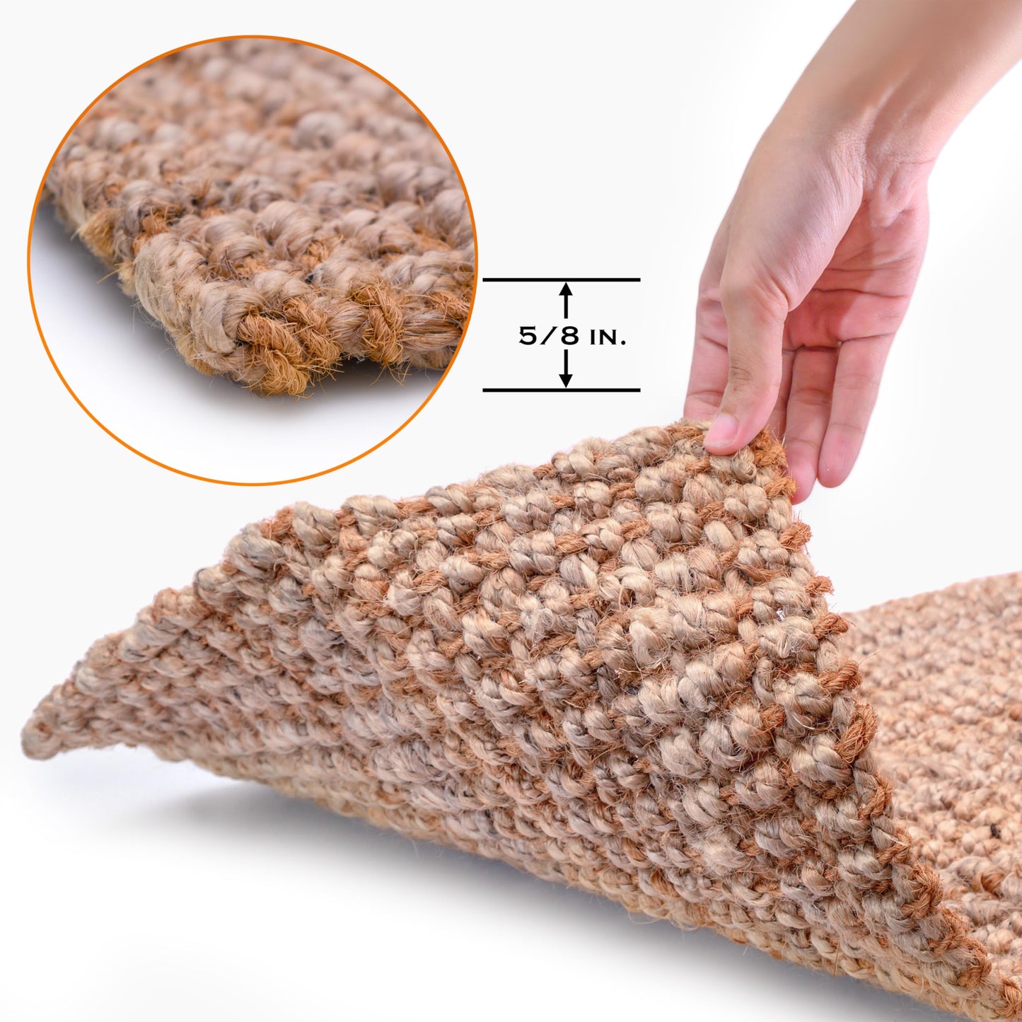 Jute Doormat 30x17 Inch, Braided Doormat, Jute Outdoor Mat, Natural Jute Rug