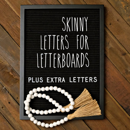 12x17 Black Frame Letterboard with White Skinny Font