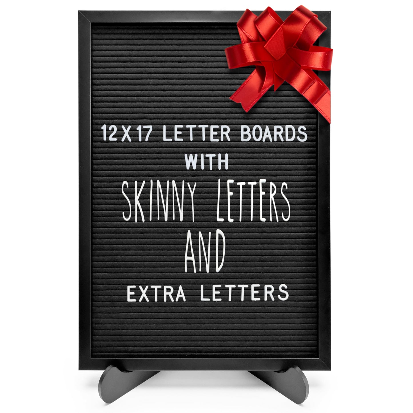 12x17 Black Frame Letterboard with White Skinny Font