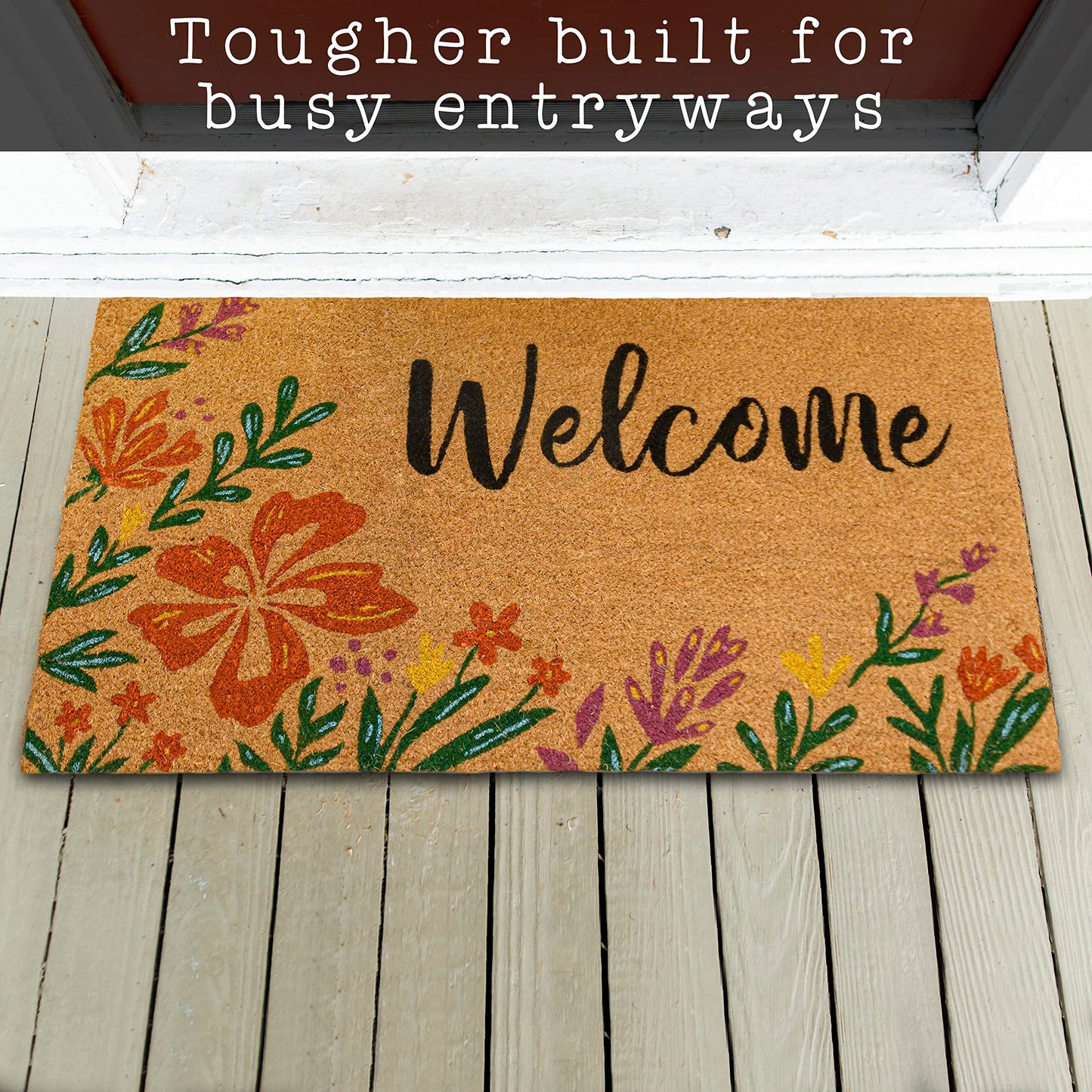 Flowers Doormat 30x17 Inch