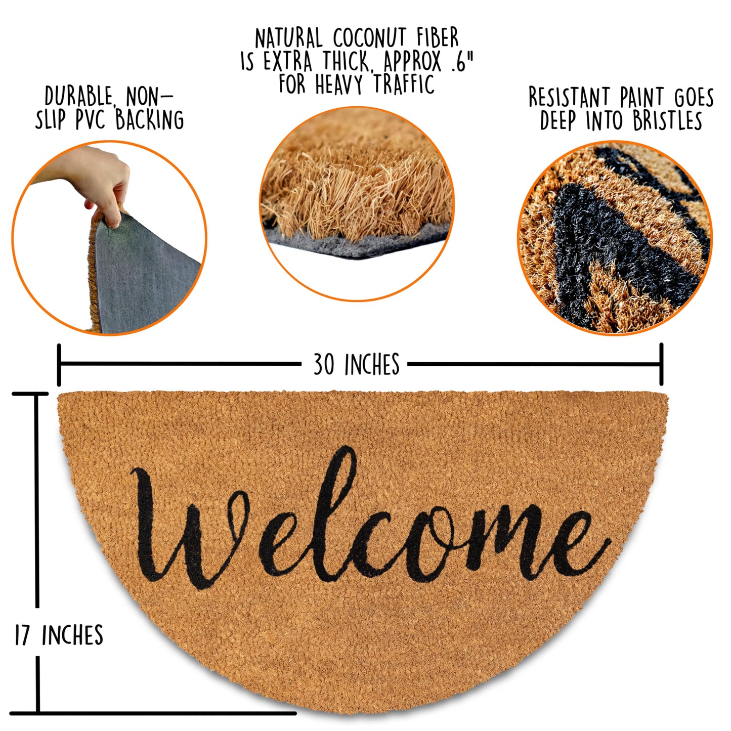 "Welcome" Variety Coir Doormats Outdoor