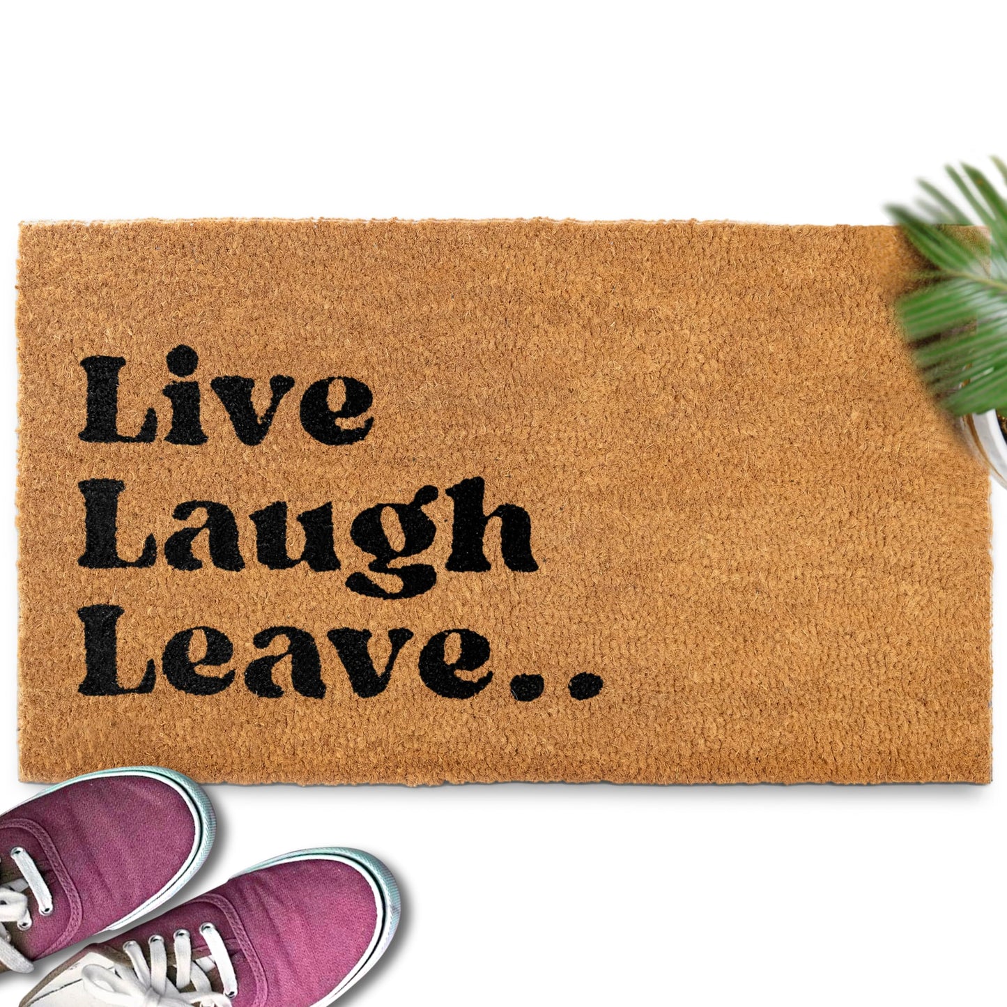 Go Away, and Leave Laugh Leave Funny Coir Door Mats Outdoor