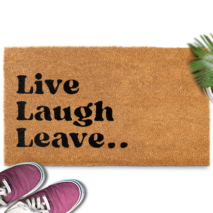 Go Away, and Leave Laugh Leave Funny Coir Door Mats Outdoor