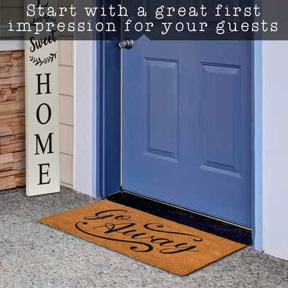 Go Away, and Leave Laugh Leave Funny Coir Door Mats Outdoor