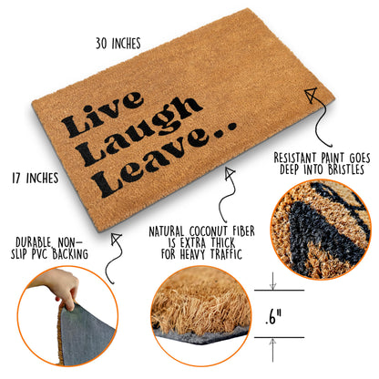 Go Away, and Leave Laugh Leave Funny Coir Door Mats Outdoor