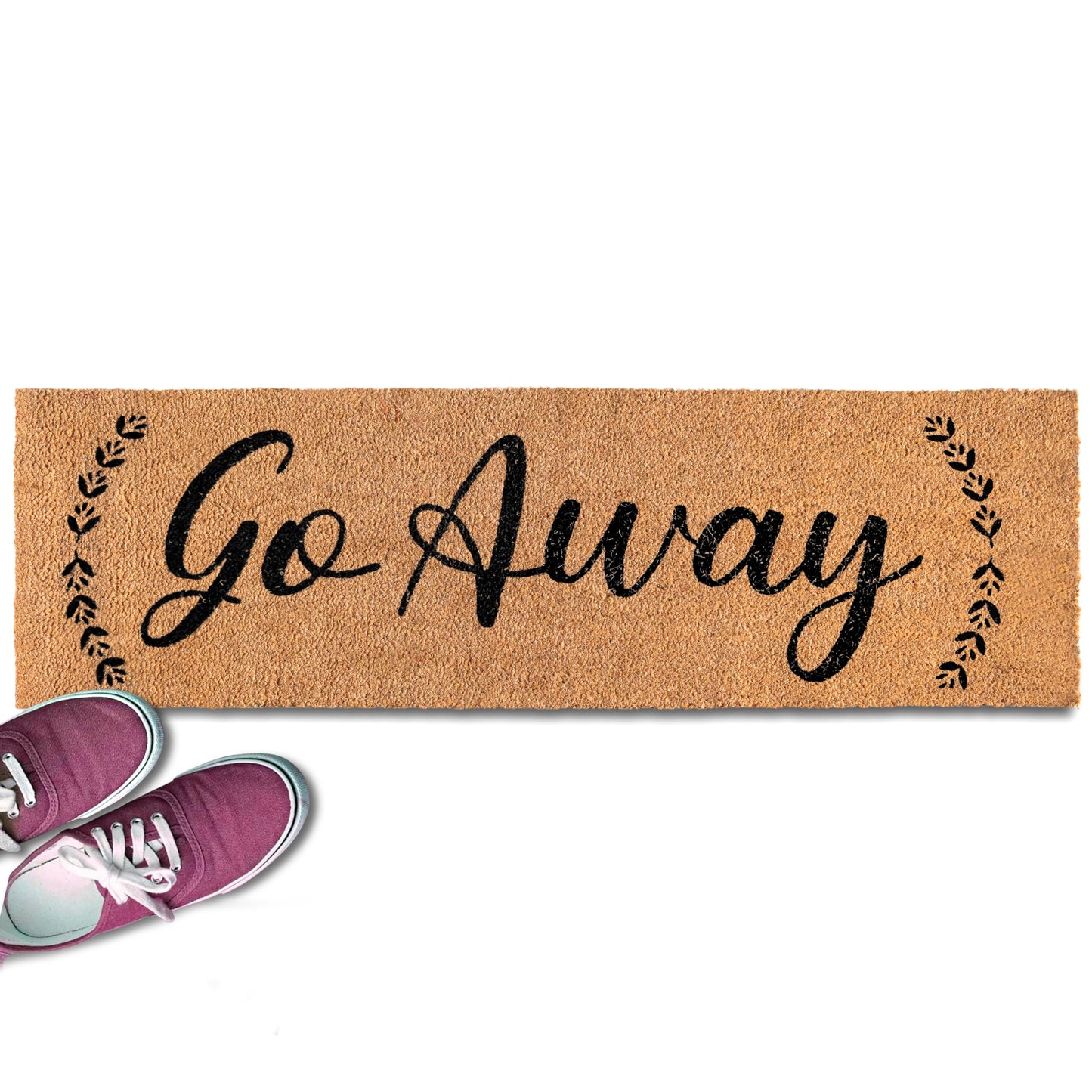 Go Away, and Leave Laugh Leave Funny Coir Door Mats Outdoor