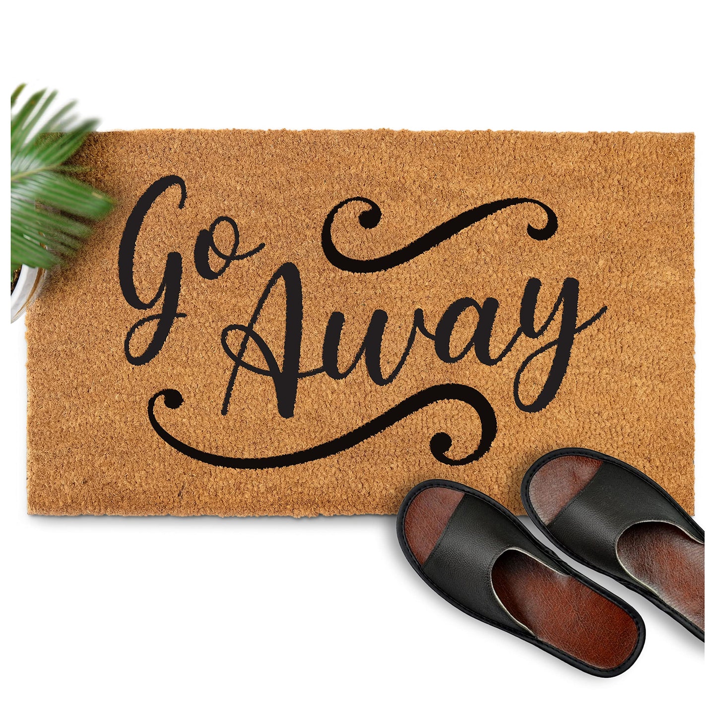Go Away, and Leave Laugh Leave Funny Coir Door Mats Outdoor