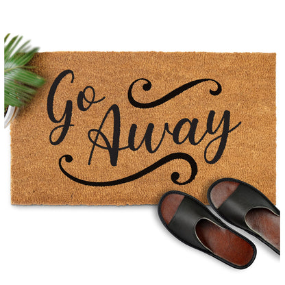 Go Away, and Leave Laugh Leave Funny Coir Door Mats Outdoor