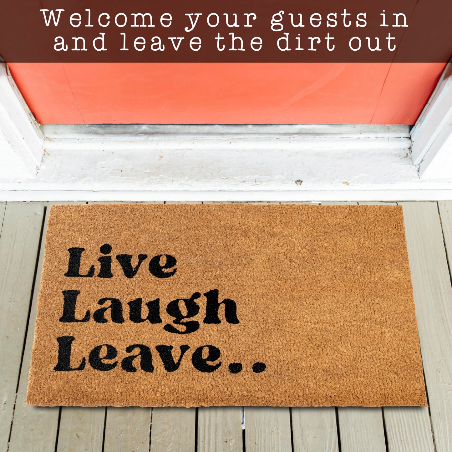 Go Away, and Leave Laugh Leave Funny Coir Door Mats Outdoor