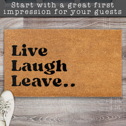 Go Away, and Leave Laugh Leave Funny Coir Door Mats Outdoor