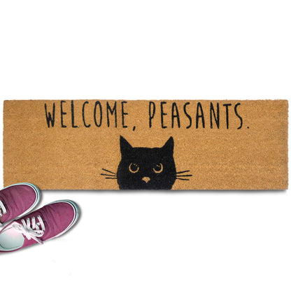 Welcome Peasants Cat Doormat 30x17" or 50x15" Outdoor Mats