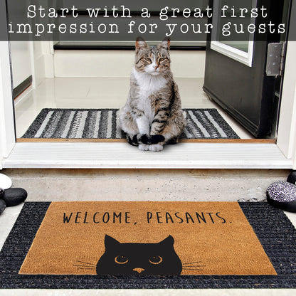 Welcome Peasants Cat Doormat 30x17" or 50x15" Outdoor Mats