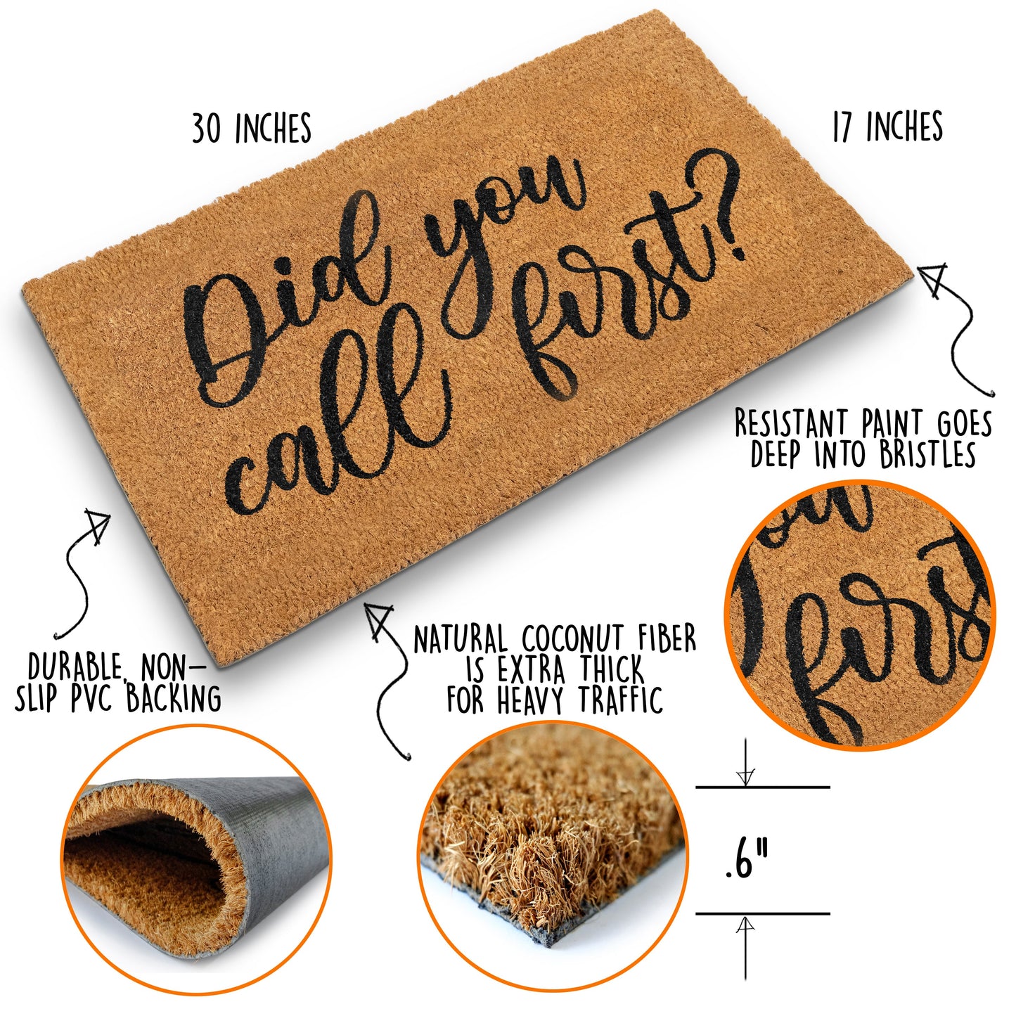 Did You Call First? Funny Coir Welcome Door Mats Variety