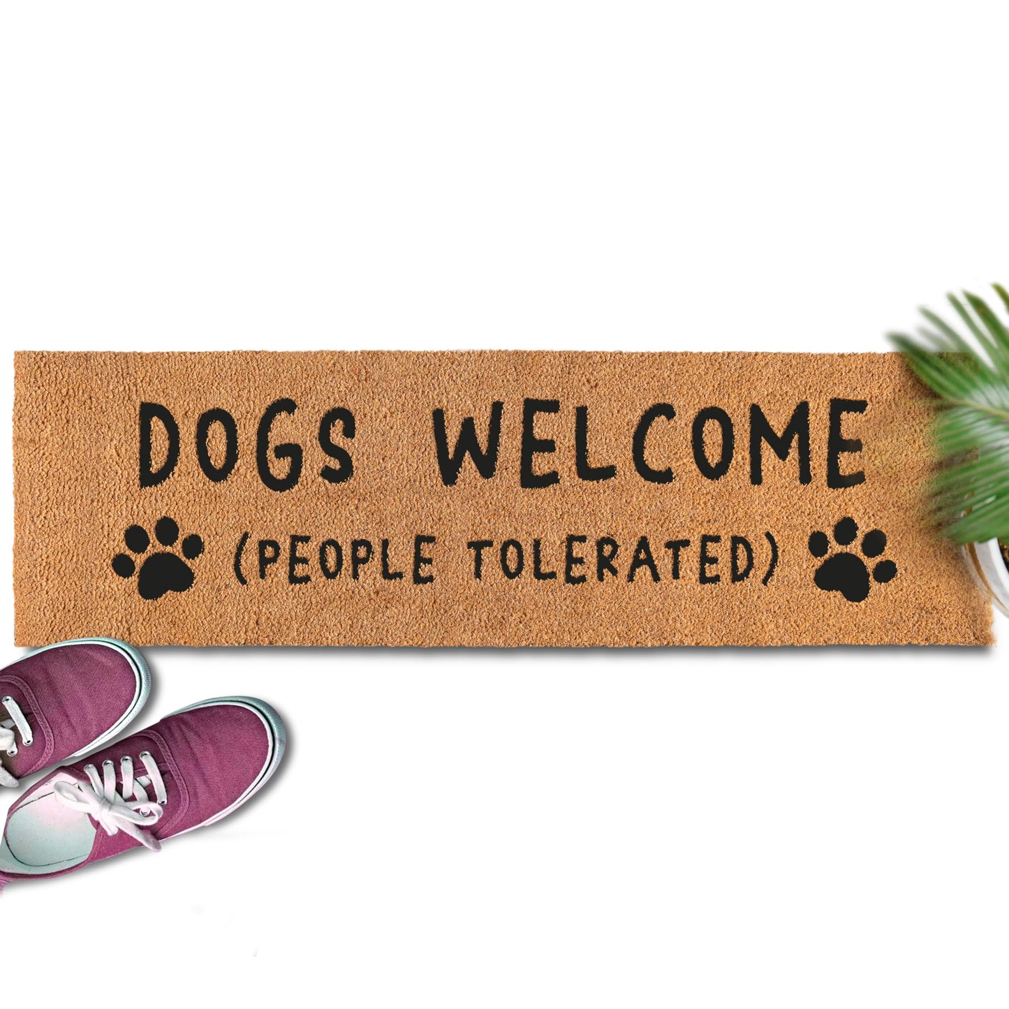 Dogs Welcome People Tolerated 30x17" or 50x15" Coir Mats Outdoor Mats
