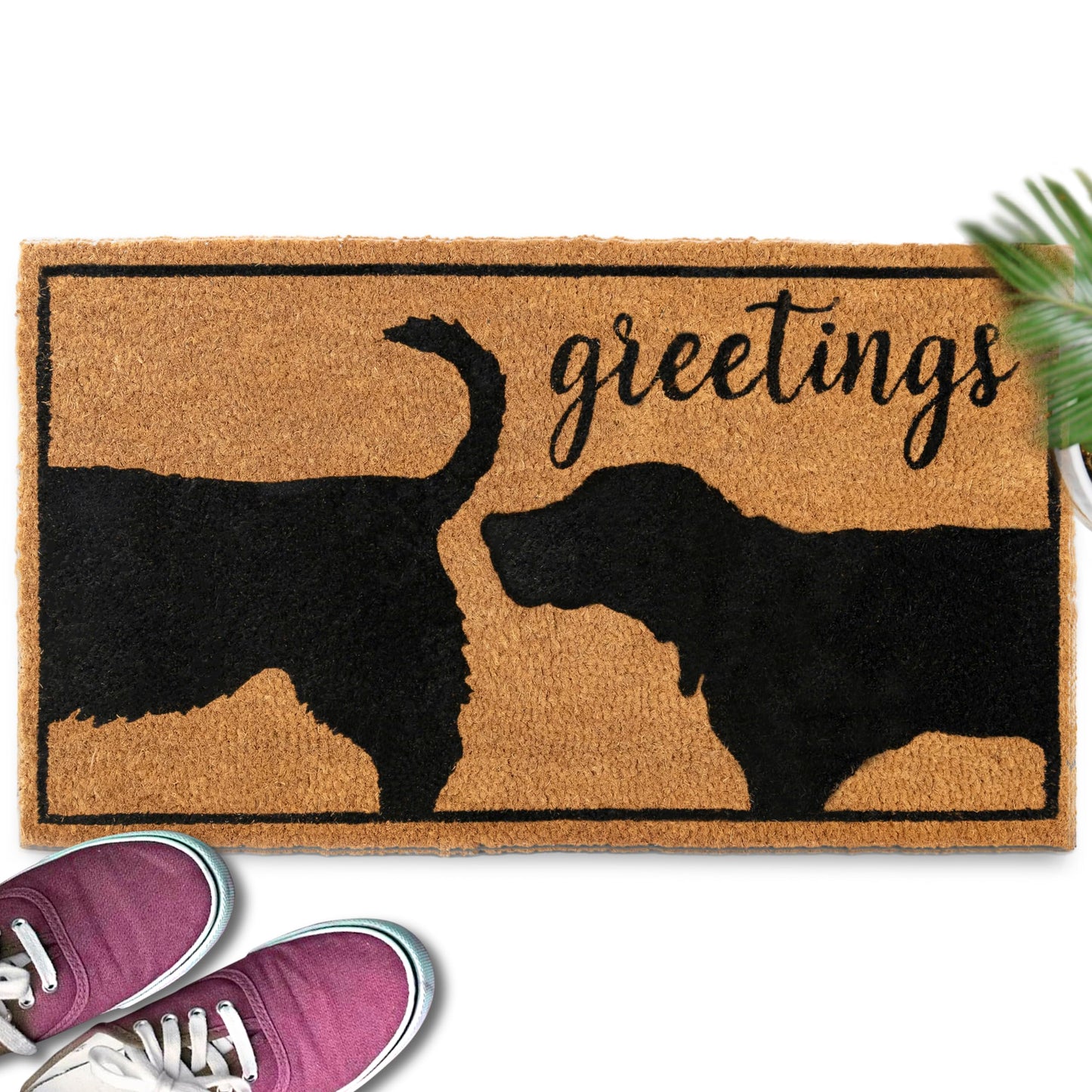 Dog Greetings Coir Doormat Outdoor 30"x17" or 50"x15"