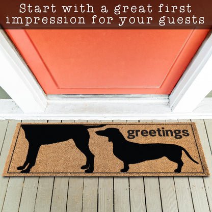 Dog Greetings Coir Doormat Outdoor 30"x17" or 50"x15"