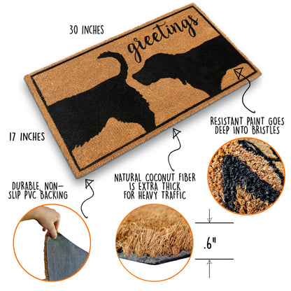 Dog Greetings Coir Doormat Outdoor 30"x17" or 50"x15"