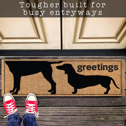 Dog Greetings Coir Doormat Outdoor 30"x17" or 50"x15"