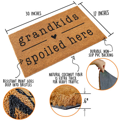 Grandkids Spoiled Here Doormat 30x17 Inch