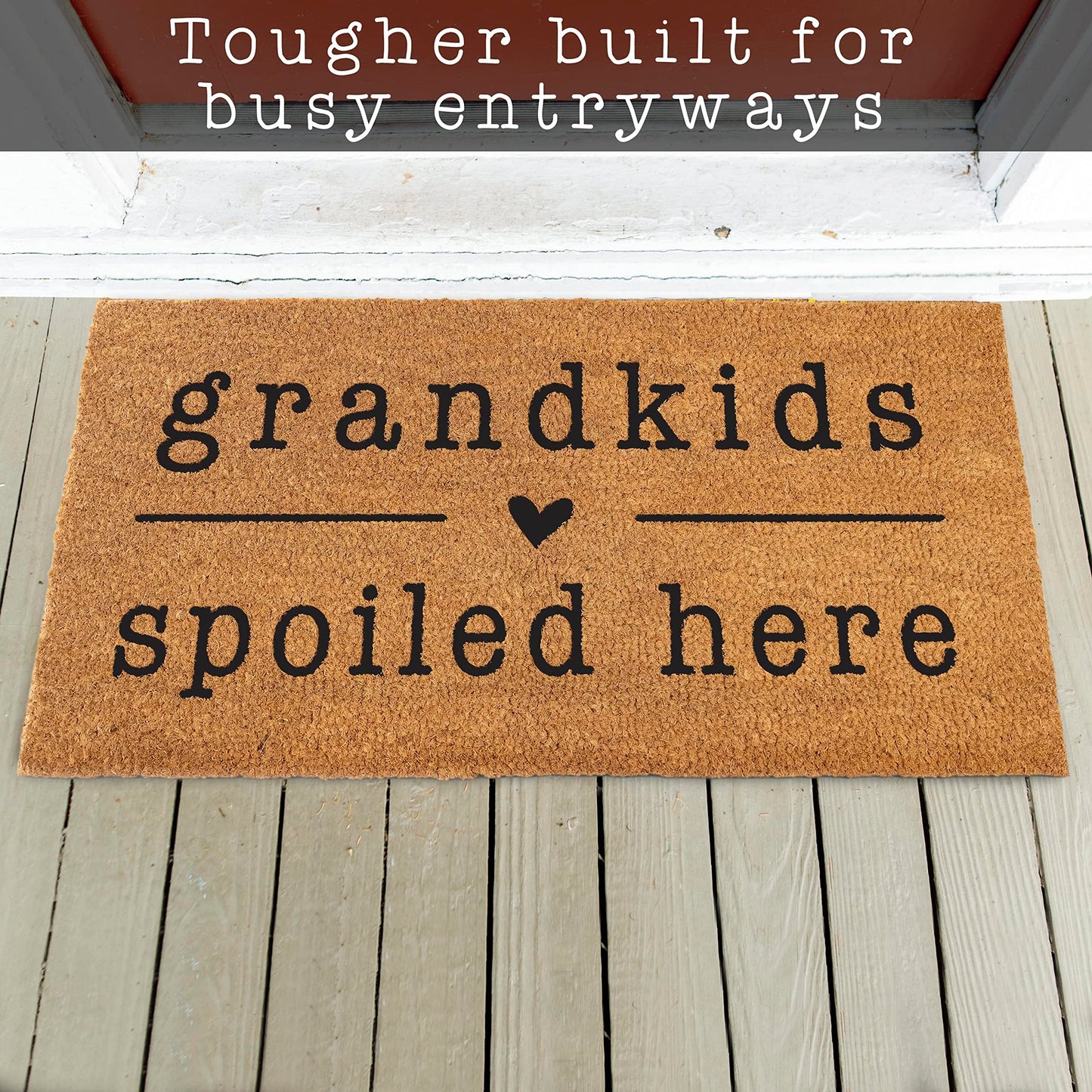 Grandkids Spoiled Here Doormat 30x17 Inch