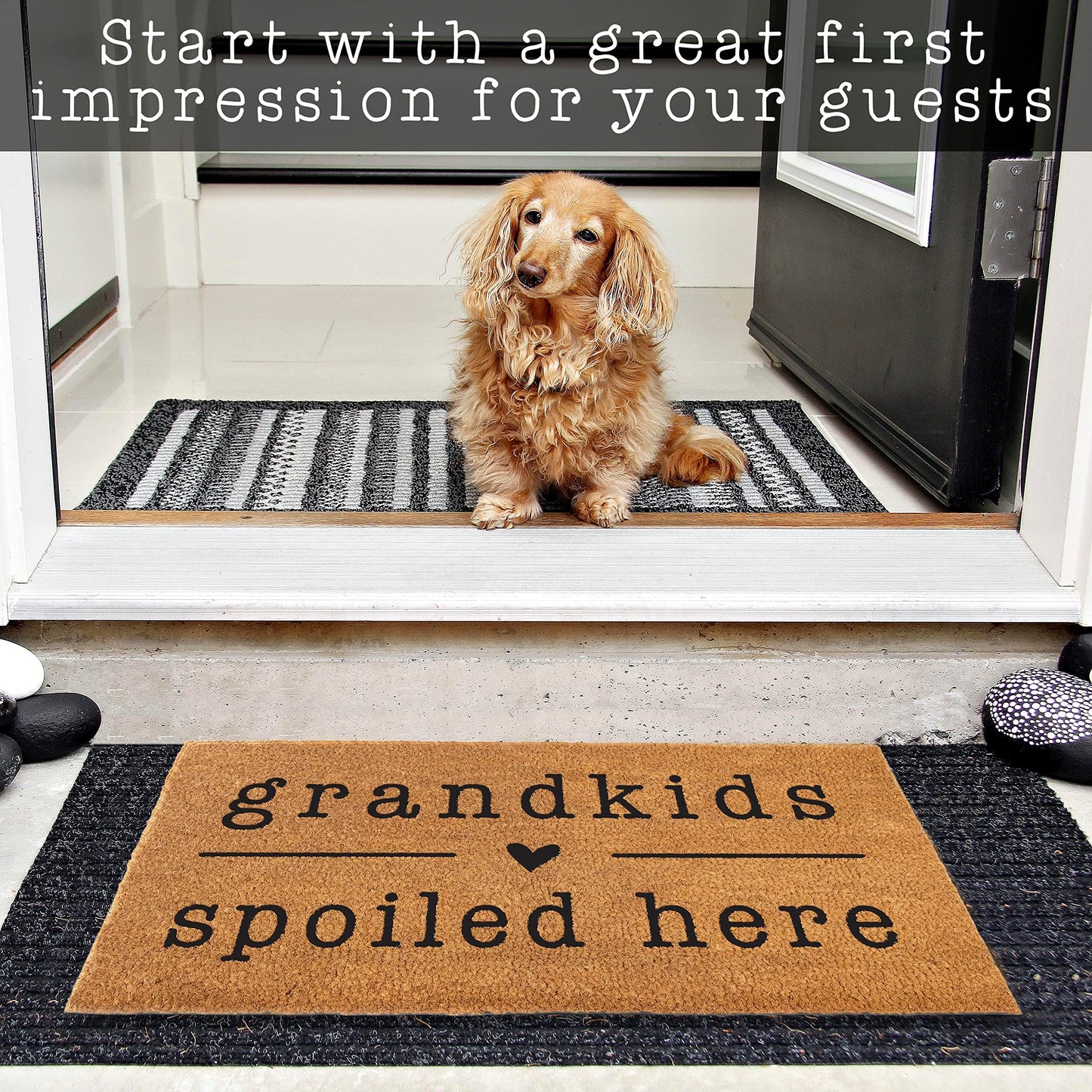 Grandkids Spoiled Here Doormat 30x17 Inch
