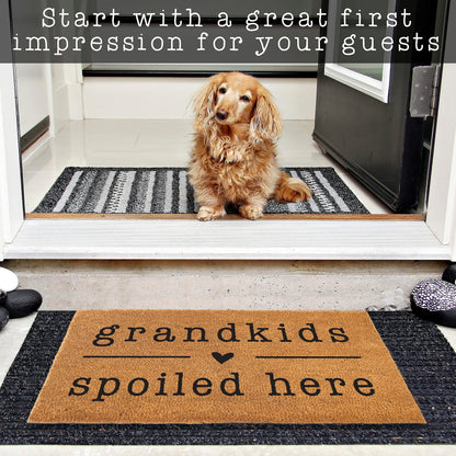 Grandkids Spoiled Here Doormat 30x17 Inch