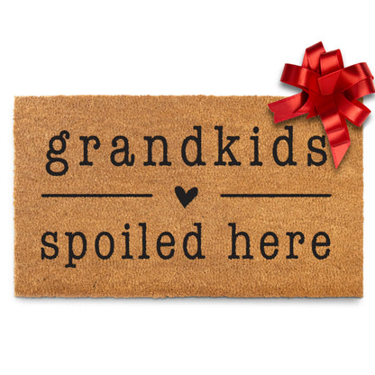 Grandkids Spoiled Here Doormat 30x17 Inch