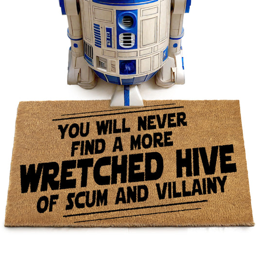 You Will Never Find A More Wretched Hive Of Scum And Villainy Door Mat Starwars 30x17 Inch