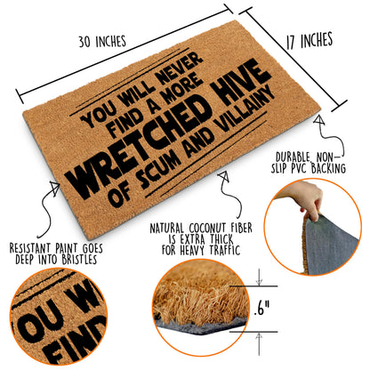 You Will Never Find A More Wretched Hive Of Scum And Villainy Door Mat Starwars 30x17 Inch