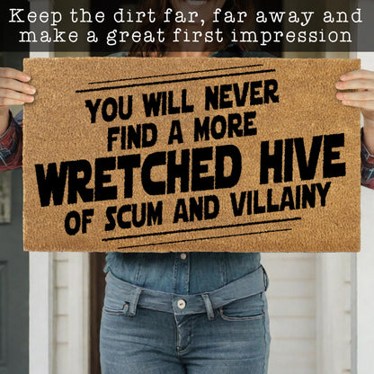 You Will Never Find A More Wretched Hive Of Scum And Villainy Door Mat Starwars 30x17 Inch