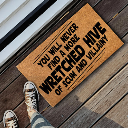 You Will Never Find A More Wretched Hive Of Scum And Villainy Door Mat Starwars 30x17 Inch
