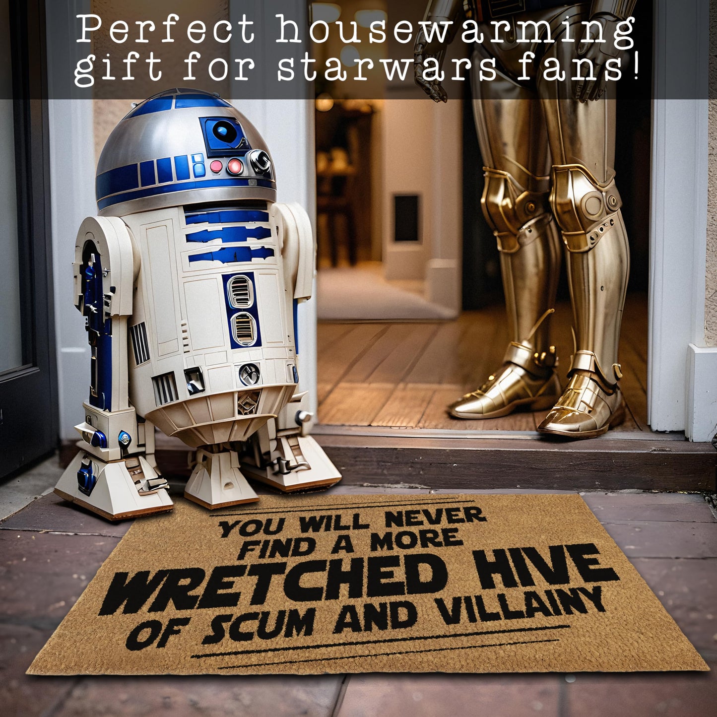 You Will Never Find A More Wretched Hive Of Scum And Villainy Door Mat Starwars 30x17 Inch