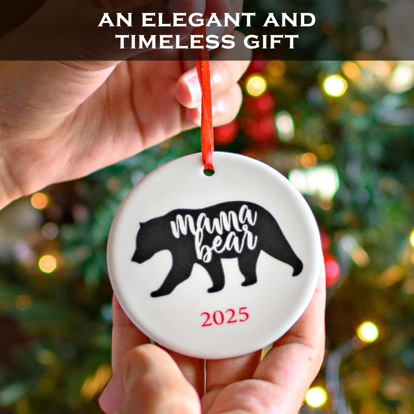 Mama Bear Christmas Ornament 3 Inch