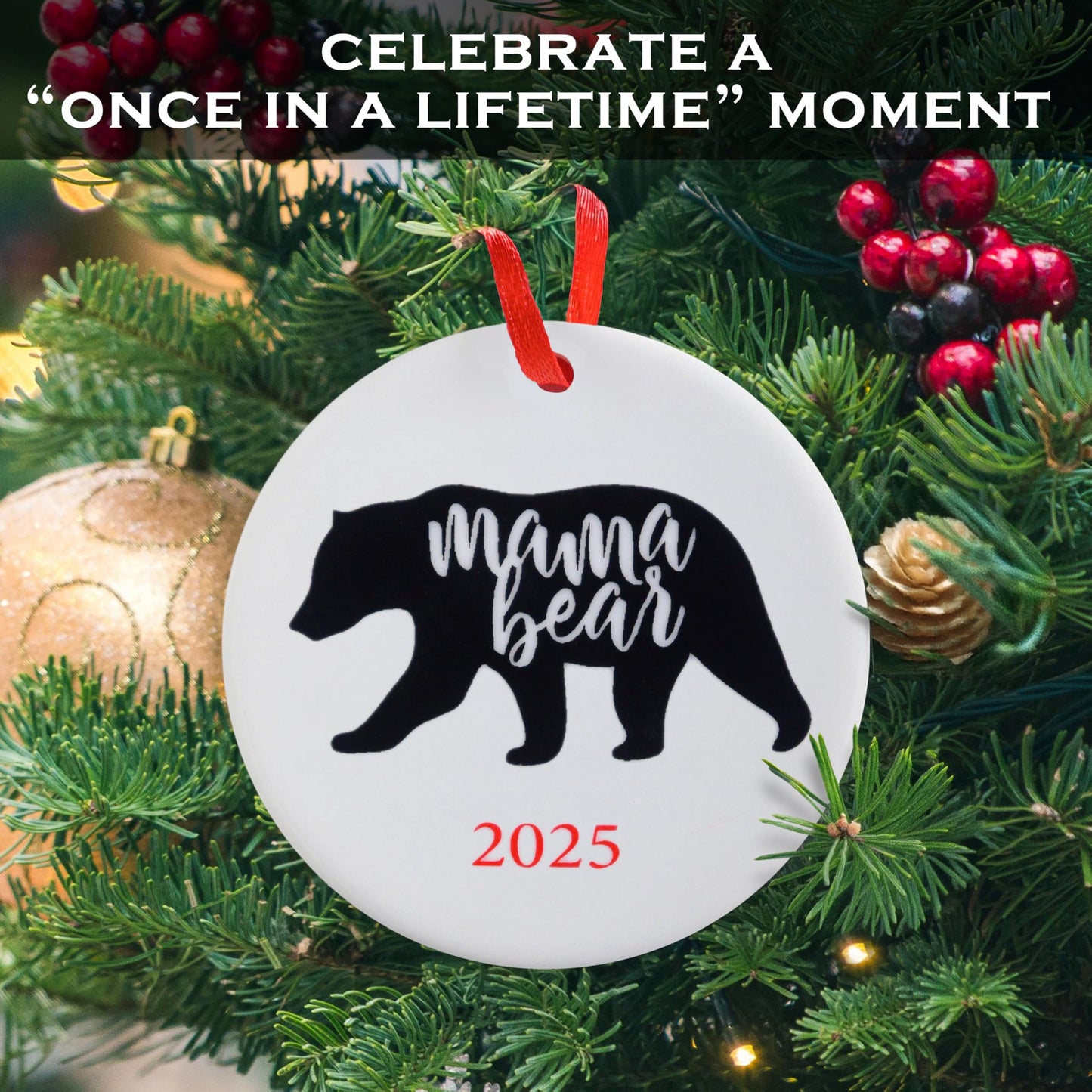 Mama Bear Christmas Ornament 3 Inch