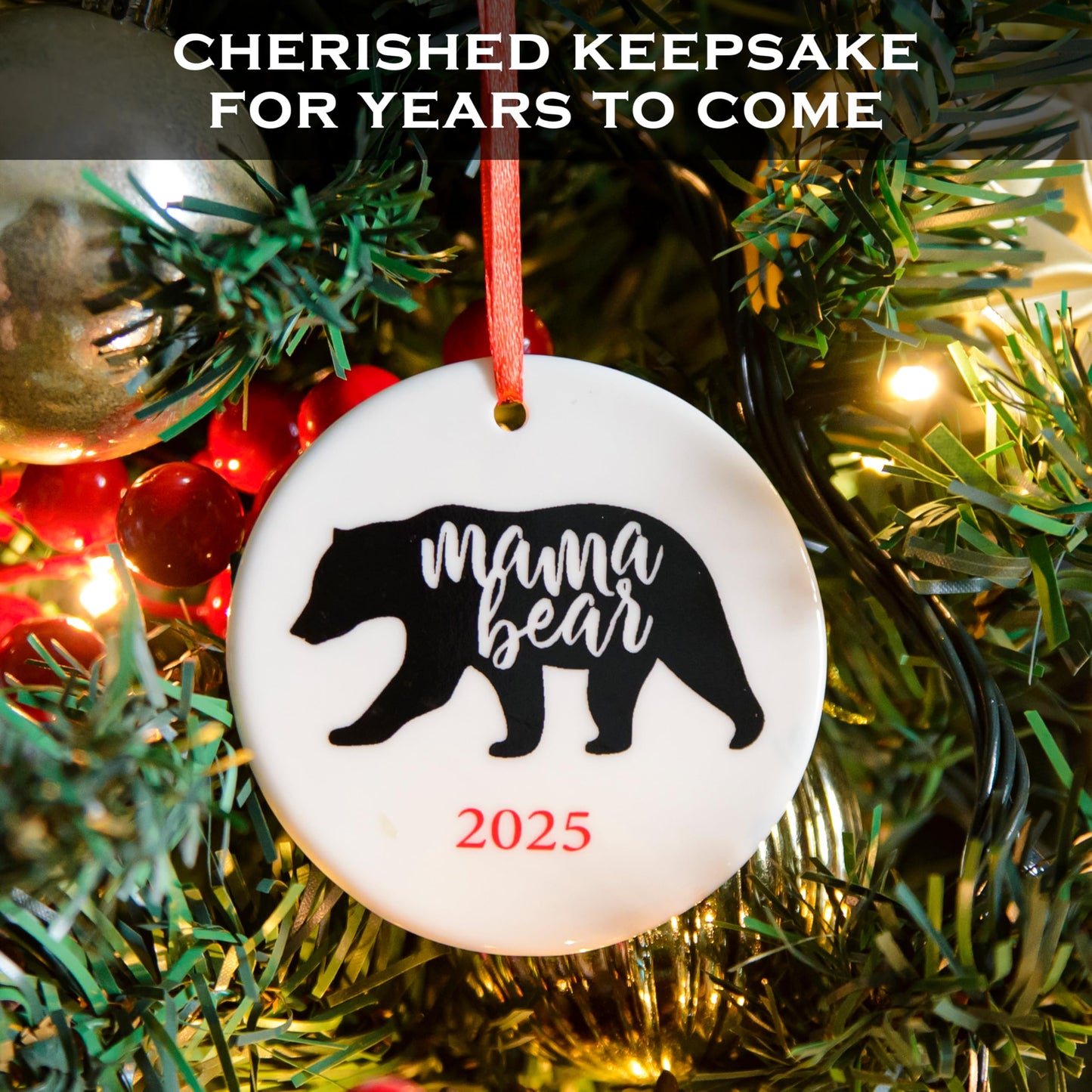 Mama Bear Christmas Ornament 3 Inch