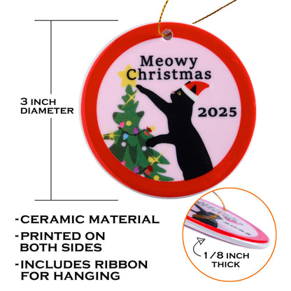 Meowy Christmas Cat Ornament 3 Inch
