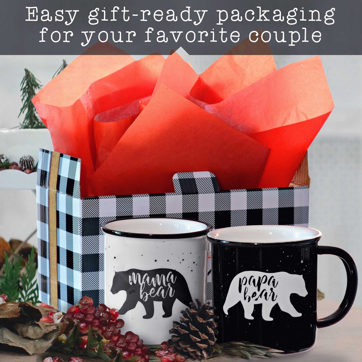 Mama bear / papa bear mug set of 2