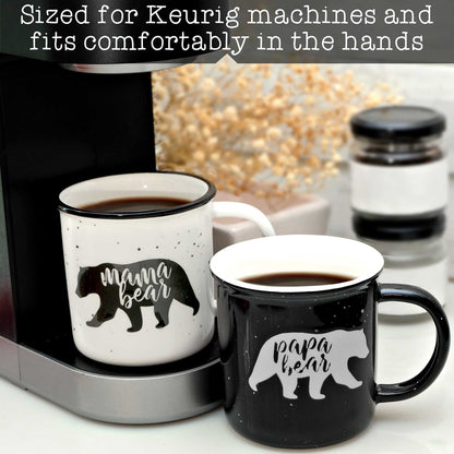 Mama bear / papa bear mug set of 2