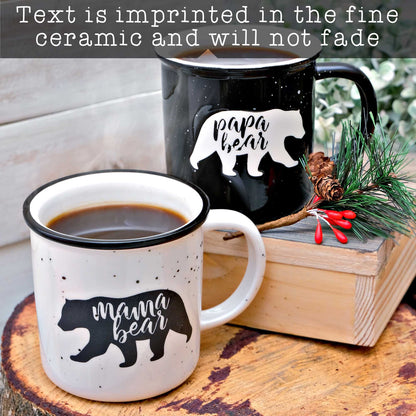 Mama bear / papa bear mug set of 2