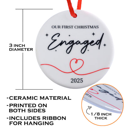 Our First Christmas Engaged Ornament 3 Inch